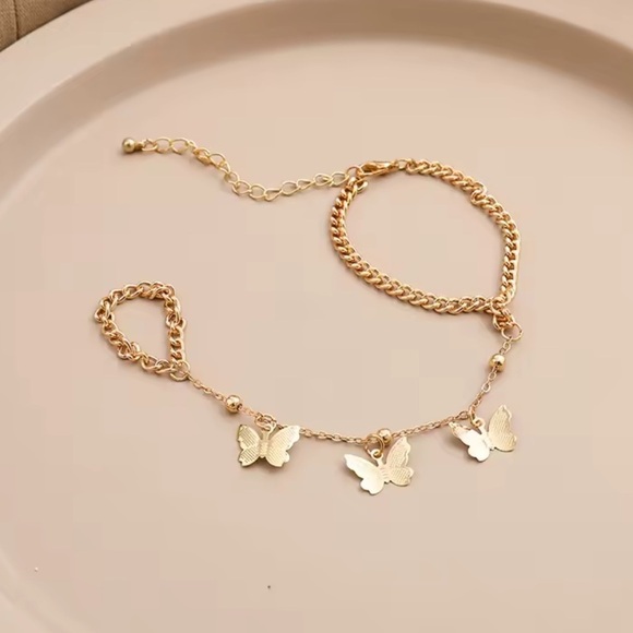Shahmaran Gold Butterfly Charm Bracelet ring 
New trend - Picture 4 of 12